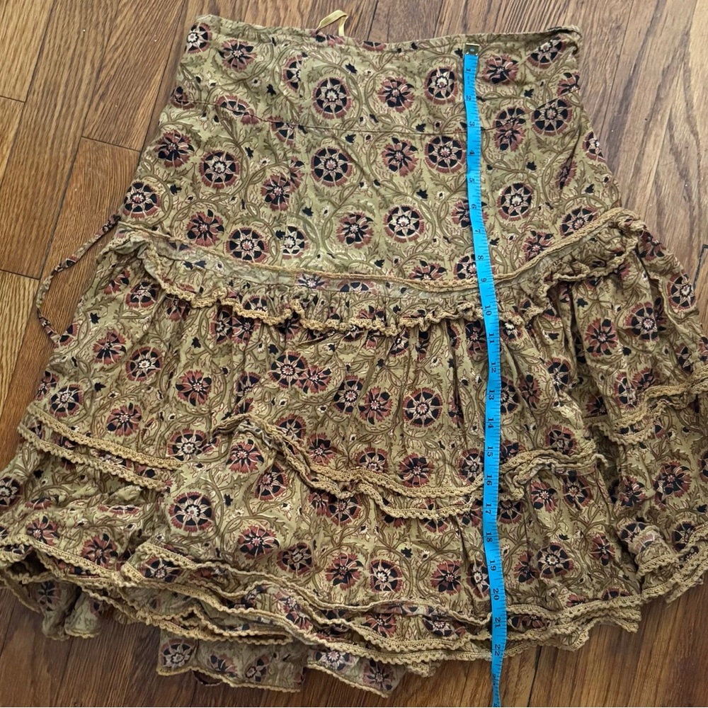 Y2k 'Mix Nouveau News' Yellow Peasant Skirt / Medium - Picture 3 of 5